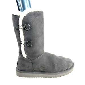 Koolaburra By UGG Kinslei Women Size 6 Gray Suede Boot Faux Fur Winter 1096409